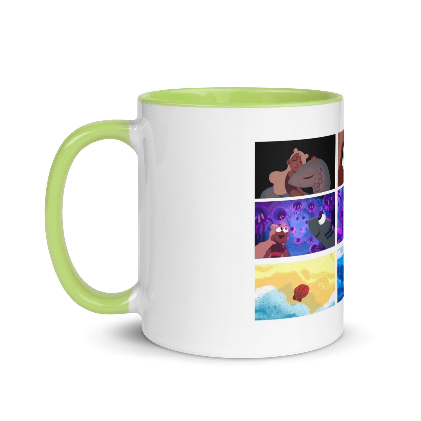 Deep Sea Comic-Style Mug with Color Inside